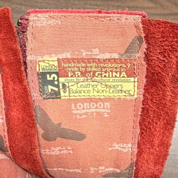 London Underground Red Leather Boots - Sz 7.5 - Picture 7 of 9